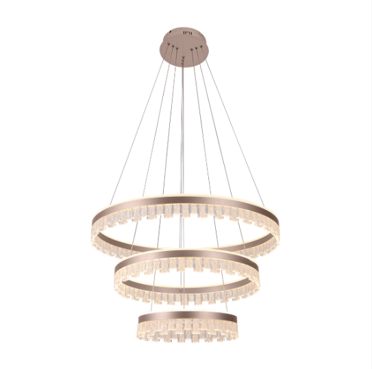 مصباح معلق LED VMAX SD254160RF-A لغرفة الطعام وغرفة المعيشة، 3 ألوان ودرجات حرارة متوفرة، حلقة ثلاثية