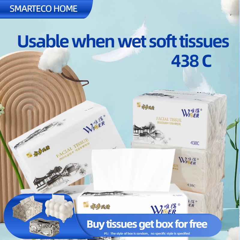 ورق رسم عالي الجودة من سمارت إيكو هوم، 8 علب لكل كرتون، 438 منشفة ورقية لكل علبة، 5 طبقات لكل منشفة ورقية، ناعم وصديق للبشرة، متوفر بالماء الرطب، لب خشبي