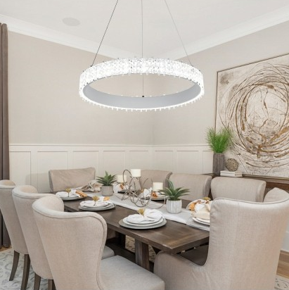 ثريا MODI SD27880RF دائرية بإضاءة LED بحلقة واحدة، 3 ألوان، 80 واط، لغرفة الطعام وغرفة المعيشة وغرفة النوم، بتصميم فني حديث من cocisedesign