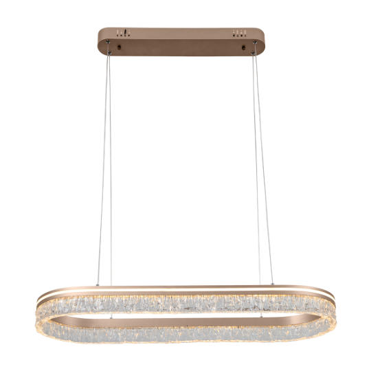 مصباح معلق LED VMAX V-SD25080EF من مجموعة Home Collection، شفاف كريستالي، 3 ألوان