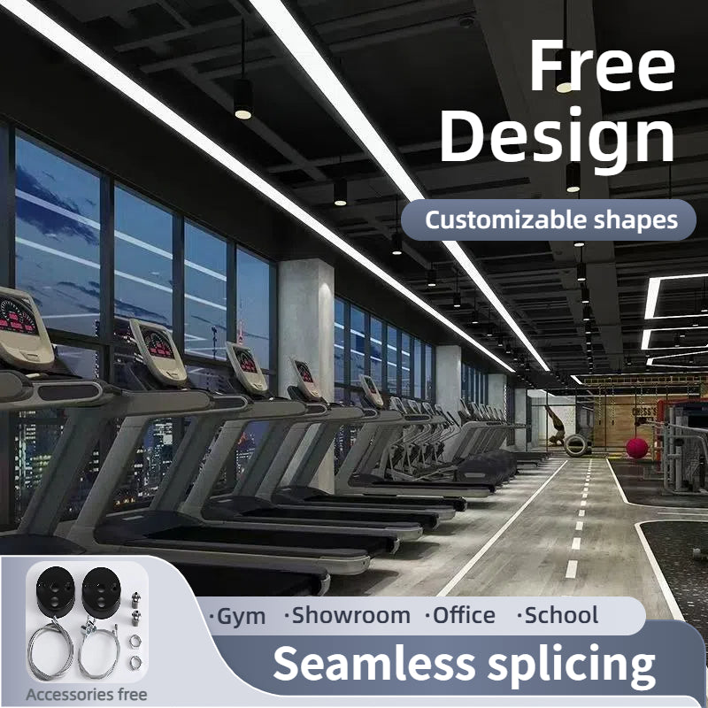 مصباح معلق شبكي LED V-SDL02120 من VMAX، شريط إضاءة LED طويل، توصيل سلس، مكتب، مركز تسوق، سوبر ماركت، صالة ألعاب رياضية، لون RGB 4000K 6500K 3000K، شكل