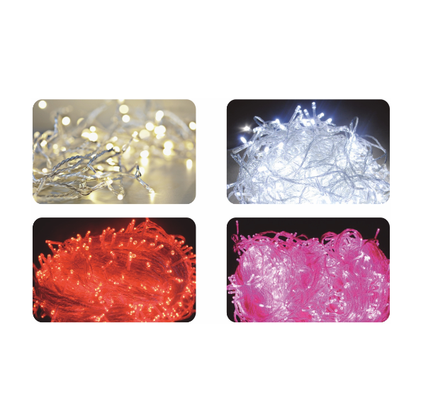 سلسلة مصابيح LED للعطلات MODI 50r-480 باللون الأحمر والأزرق والأخضر والأرجواني والذهبي وألوان RGB بطول 40 مترًا/لفة