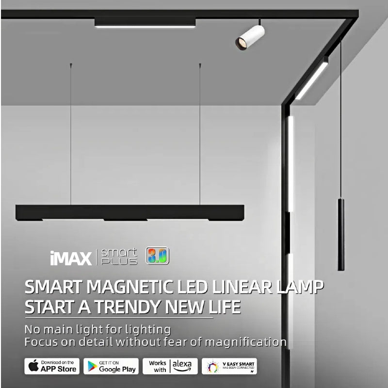 مصباح مسار مغناطيسي IMAX، ضوء سبوت، مصابيح شبكية، منزل ذكي، بلوتوث