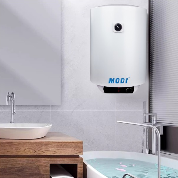 سخان مياه كهربائي MODI مزود بمنظم حرارة مزدوج للسلامة الإيطالية وخزان داخلي مطلي بالبورسلين/المينا
