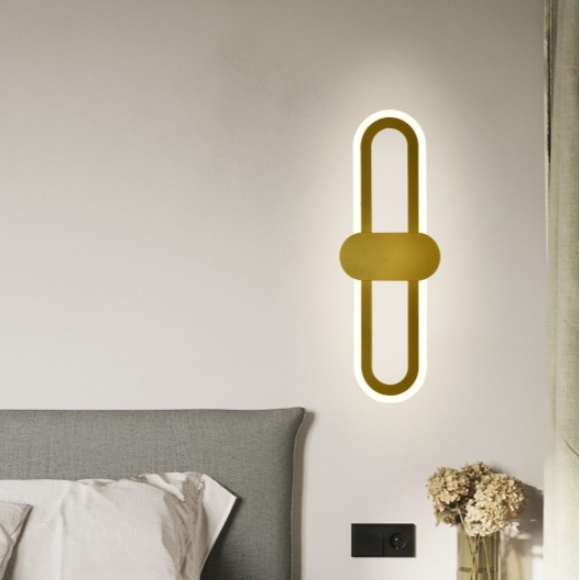 مصباح حائط LED MODI MD-WL33320EF باللون الأسود والذهبي والأبيض بتصميم عصري بسيط لغرفة النوم وغرفة المعيشة