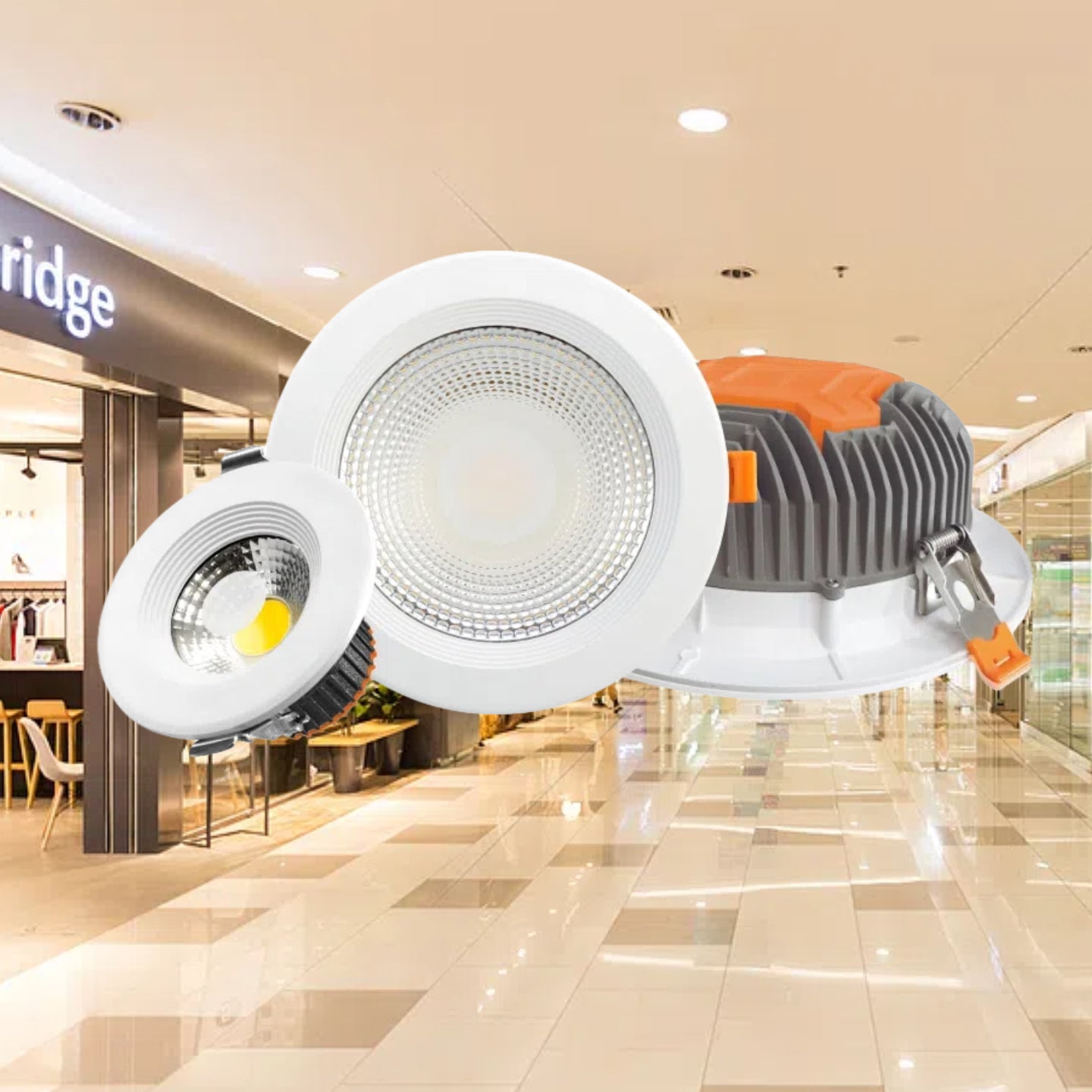 مصباح LED للأسفل من VMAX DLQ37R-A، مصباح سبوت، صالة عرض، مركز تسوق، مصباح سقف مدمج COB LED 75 سم 