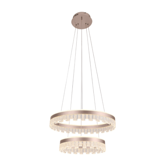 مصباح معلق LED VMAX SD254100RF لغرفة الطعام وغرفة المعيشة متوفر بثلاثة ألوان ودرجات حرارة حلقة مزدوجة مستديرة 