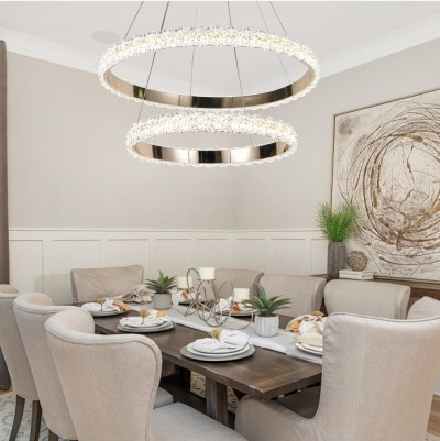 مصباح ديكوري LED معلق SD277220RF 200 واط من MODI لغرفة الطعام وغرفة المعيشة باللون الذهبي، 3 ألوان متغيرة 