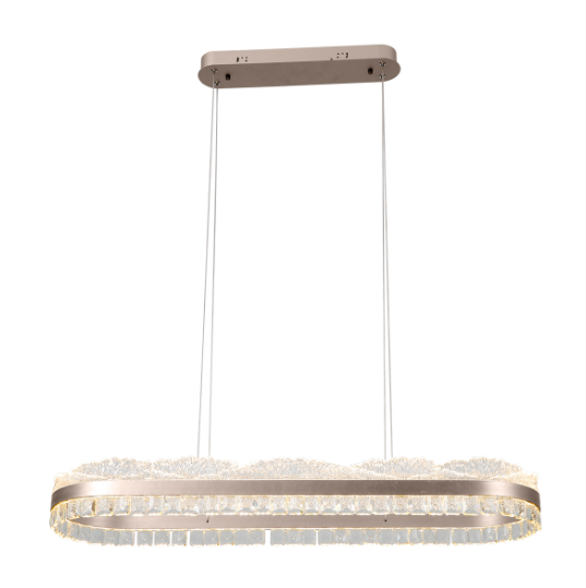 مصباح معلق LED من VMAX SD25180EF بإضاءة زخرفية من الكريستال الشفاف لغرفة المعيشة وغرفة الطعام بثلاثة ألوان 