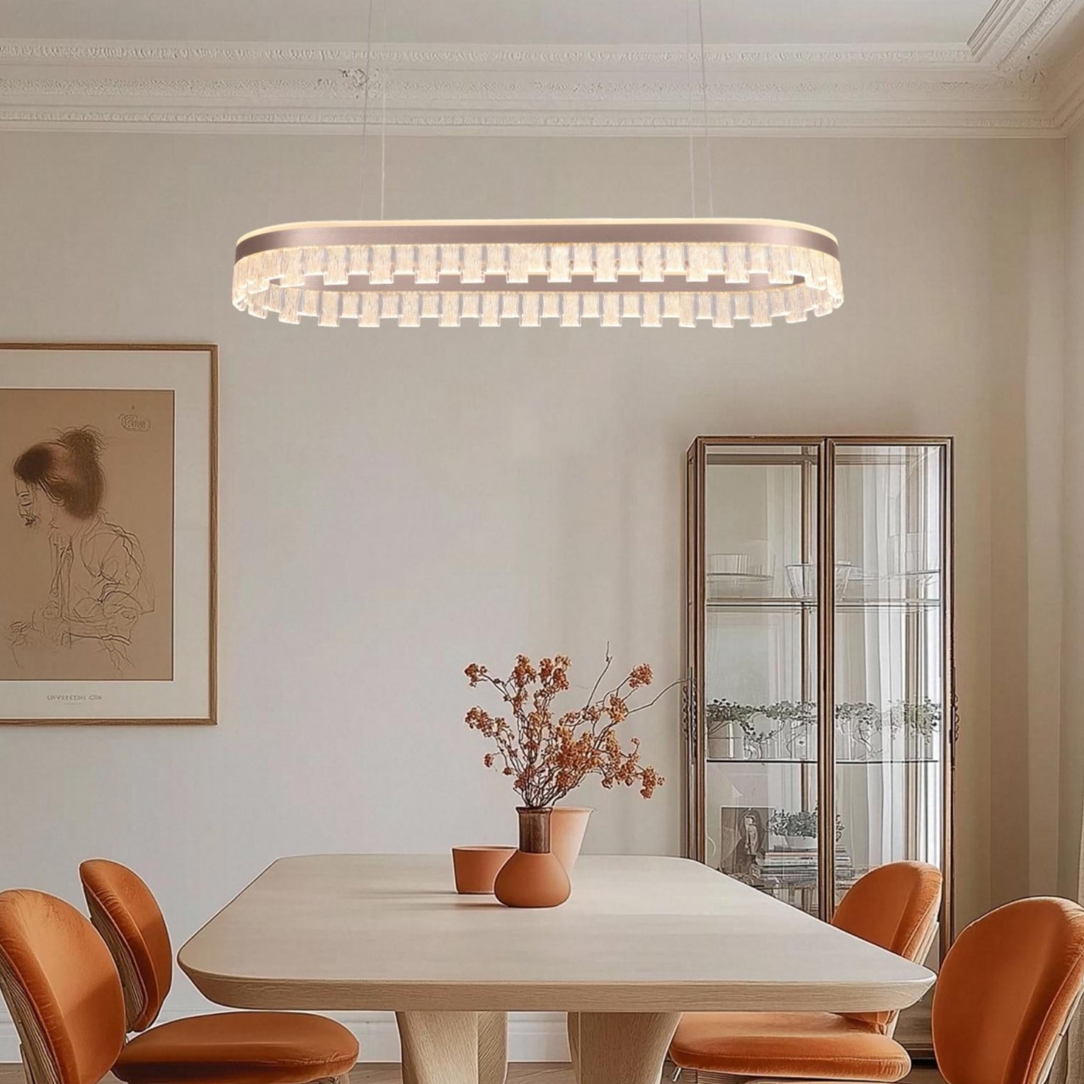 مصباح معلق LED لغرفة الطعام وغرفة المعيشة VMAX SD25480EF متوفر بثلاثة ألوان ودرجات حرارة 